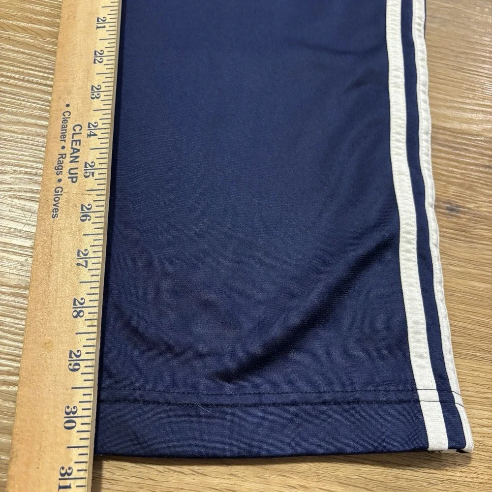 Vintage Adidas Track Pants Mens Large Navy Snap Breakaway 3 Stripe Tearaway Y2K